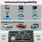 1000W Pure Sine Wave Inverter 12V DC to 120V AC Converter for Car, Truck, Home, Vehicles, Laptop, Car Inverter 12V to 110V with 2 AC Outlets, 2 USB Ports, LCD Display