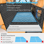 2026 Upgraded Back Seat Extender for Dogs - Large Hard Bottom Dog Car Seat Cover Holds 550lbs, Waterproof Dog Hammock Pet Bed with High-Density Foam Non-Slip Backseat Protector