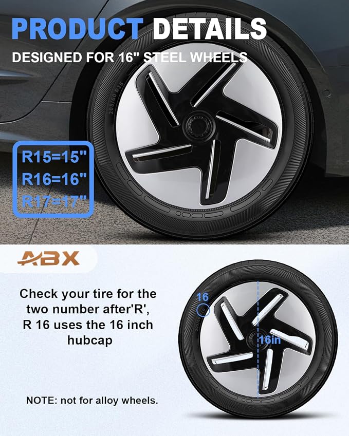Hubcap Wheel Covers Hub Caps 16 Inch Set of 4 White Universal Wheel Rim Cover R16 Stylish Car Decor Wheel Covers for Toyota Camry Nissan Mazda (White, 16 inch)