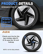 Hubcap Wheel Covers Hub Caps 16 Inch Set of 4 White Universal Wheel Rim Cover R16 Stylish Car Decor Wheel Covers for Toyota Camry Nissan Mazda (White, 16 inch)