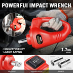3T Portable Electric Scissor Lift Jack Kit - 4.7'' - 13.8''(12-35cm) 12V Lifting Range Electric Car Jack & Impact Wrench for Auto Sedan SUV Repair, TOOLS-00281