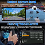 Double Din Car Stereo with Apple Carplay and Android Auto, 7 Inch Full HD Touchscreen Car Radio Bluetooth, Car Stereo with Backup Camera, Support Mirror Link/Steering Wheel/USB/AUX/Subwoofer