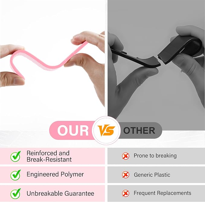 Universal 2 Pack Car Seat Headrest Purse Hook, Carbon Fiber Back Seat Hook Storage Organizer Hanger for Purse Handbag Coat, Car Interior Accessories(Pink)