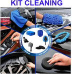 42Pcs Car Detailing Kit, Car Detailing Brush Set, Car Wash Cleaning Kit, Car Detailing Brushes, Professional Car Care Kit for Interior Exterior Wheels, Blue (42)