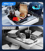 Tesla RV Semi Truck Car Cup Holder Tray Expander, Detachable 360 Rotating Car Food Tray Table for Eating Lunch Snack, Car Road Trip Essentials of Tesla Model 3 Y Accessories 2026 2025 2024