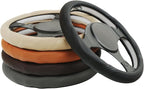 Gray Leather Steering Wheel Cover Universal 15 inch