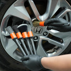 Car Drill Brush, Drill Brush Attachment 5Pcs Detachable Car Care Detailing Brush Set Soft No Scratch Boar Hair Detail Brush Car Care Detail Brush for Air Vent Automotive Interior Exterior -DF075