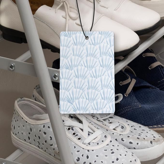 Blue Coastal Beach Car Air Freshener 4 Pcs, Preppy Coastal Seashell Palm Tree Meet Me at the Beach Hanging Air Freshener for Cars Closet Drawer Books, Cute Car Accessories for Women Girls