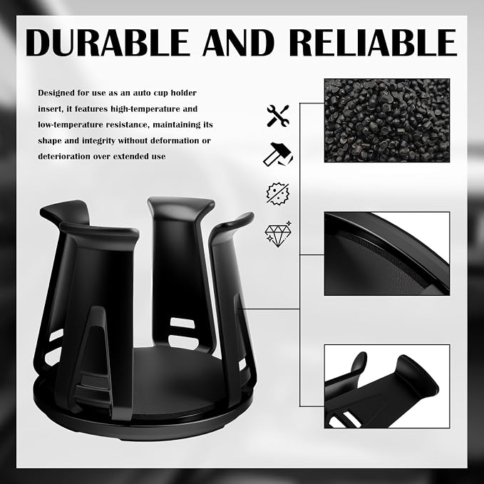 2PCS Car Cup Holder Inserts,2-in-1 Self-Adhesive & Suction Cup Car Cupholder Insert with Adaptive Clamping Arms,Universal Cups Holder Expander for Most Cars/Trucks/SUVs