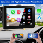 Portable Carplay Screen for Car Compatable with Apple CarPlay and Android Auto,Wireless Car Play Unit with GPS Navigation,Bluetooth,Mirror Link,Touch Screen for All Vehicles (7 Inch+Reverse Camera)