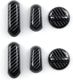 Car Seat Adjustment Button Sticker ABS Carbon Fiber Decal Interior Trim Cover for 2019 2020 2021 2022 2023 2024 2025 Chevy Silverado 1500 2500 3500 HD Accessories