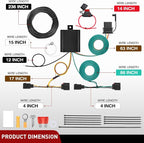 4-Pin Trailer Wiring Harness Kit 56333 Custom for 2008 2009 2010 2011 2012 2013 2014 2015 2016 2017 Jeep Patriot Dodge Durango Caliber Grand Caravan Chrysler Town & Country