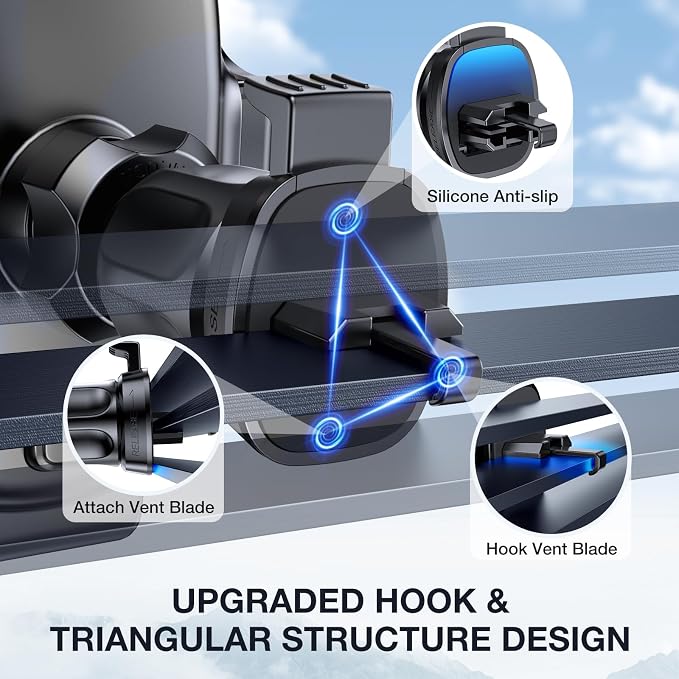 Upgraded-2nd Generation Universal Phone Holders for Your Car, Hands Free Air Vent Car Phone Holder Mount Compatible with iPhone 16/15/14/13/12/11 Series and All Phones
