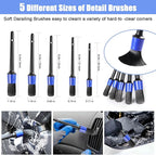62" Microfiber Car Wash Brush with Long Handle, Car Washing Blue Set Mitt, Sponge, Car Cleaning Supplies Kit, Duster, Car Brush Accessories