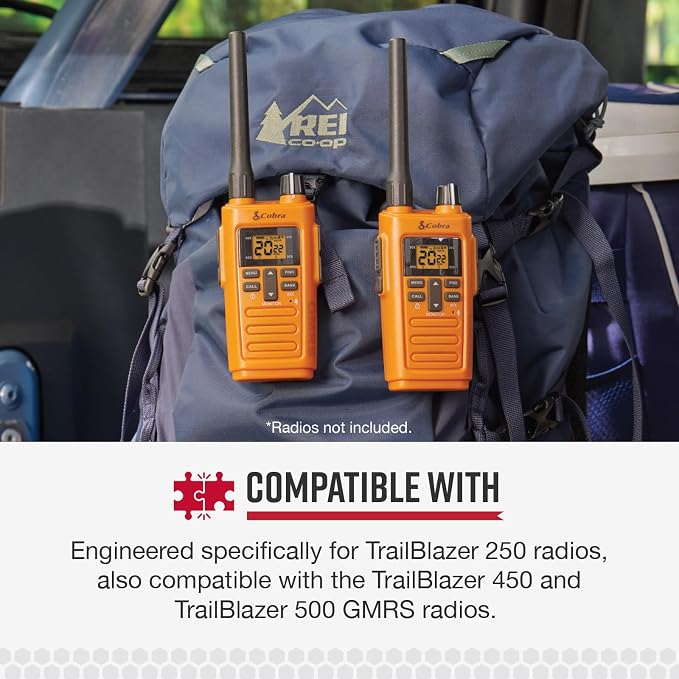 Cobra GMRS Trailblazer Antenna Grey - High-Performance Antenna for GMRS Two-Way Radios, Grey Finish