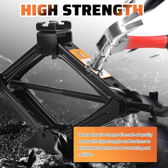 2 Ton Scissor Jack for Car Set Heavy Duty,Portable Car Jack Kit Includes Scissor Jacks Handle/Lug Wrench/Lug Nut Socket,Professional Cars Emergency Kits Tire Jacks Kit for Cars