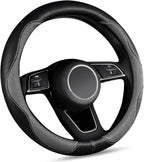 Gray Steering Wheel Cover,Slip-Proof Breathable Comfort PU Imitation Leather Cute Car Accessories for Women Girl, Universal Protector in All Season 15 inch Fit Most Car