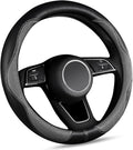 Gray Steering Wheel Cover,Slip-Proof Breathable Comfort PU Imitation Leather Cute Car Accessories for Women Girl, Universal Protector in All Season 15 inch Fit Most Car