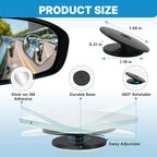 Heart Shaped Blind Spot Mirrors 2pc, 360 Degree Adjustabe HD Glass Blind Spot Mirrors, Frameless Convex Rear View Mirror, for Any Car, Van, SUV and Trucks