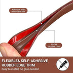 Rubber Edge Trim, Flexible Edge Trim for Sharp Edge, 1/16" U Channel Edge Protector, Self Adhesive Edge Guards for Car Doors and Sheet Metal Parts, 10Ft, Brown Color