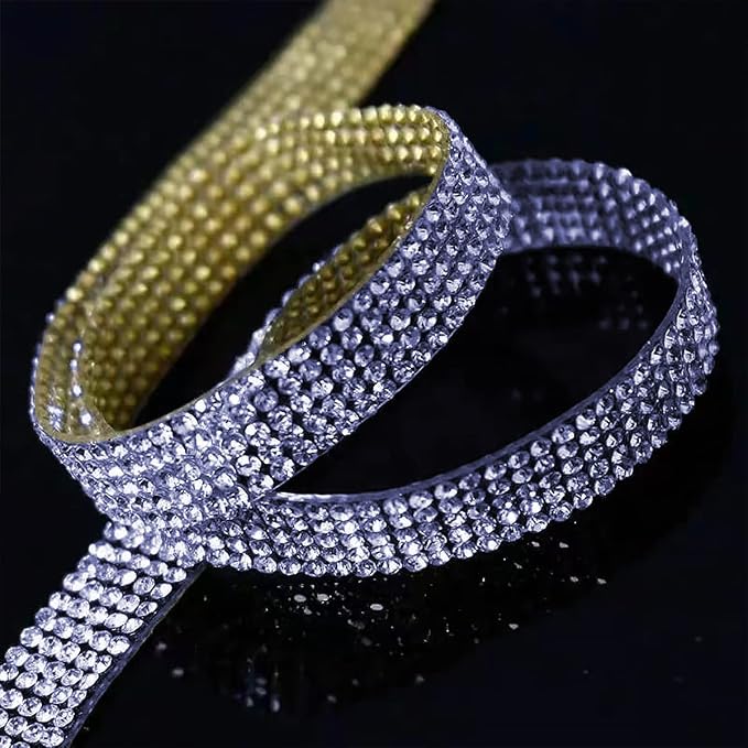 4PCS Bling Car Door Edge Guards Protector, Diamond Auto Side Door Anti-Collision Crash Strip Sticker, Crystals Vehicle Anti-Scratch Bumper Tape, Universal for SUV Truck Pickup (Blue)