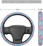 Cartoon Cute Octopus Steering Wheel Covers Anti-Slip Elasticity Car Accessories Steering Wheel Protector Universal 15 Inch for Cars SUV Vehicle Truck