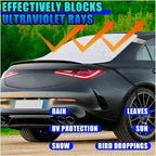 Magnetic Car Rear Windshield Cover, 54'' × 31'' Automotive Back Windscreen Snow Ice Guard Cover with 2 Elastic Hooks, Winter Universal Vehicle Window Frost Protector Accessories (White)