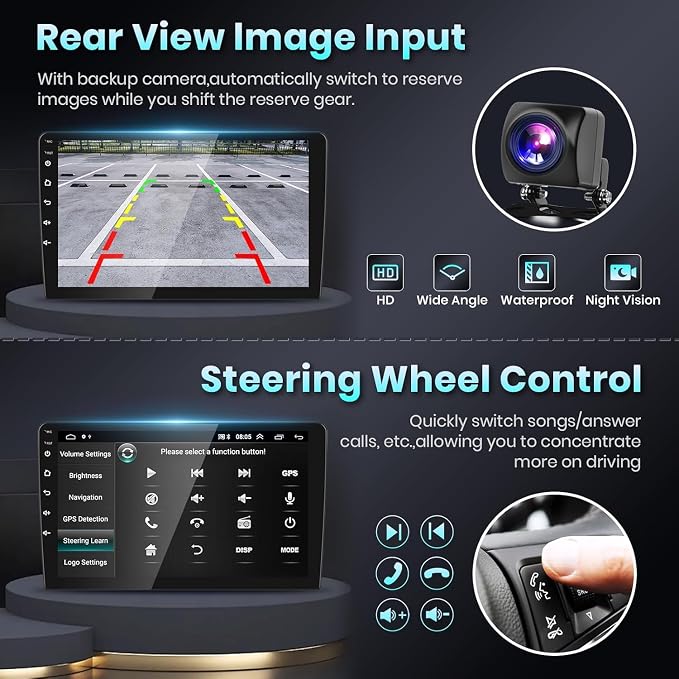 Radio for Honda Civic 2006 2007 2008 2009 2010 2011 Car Stereo with Wireless CarPlay Android Auto 10.1 Inch 1080P Touchscreen 5G WiFi DSP EQ GPS Bluetooth RDS FM Camera 4Core 64G