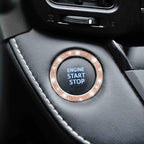 Car Bling Crystal Rhinestone Engine Start Ring Decals, 2 Pack Car Push Start Button Cover/Sticker, Key Ignition Knob Bling Ring, Sparkling Car Interior Accessories for Women (Double Orange)