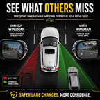 Safe View Wingman Blind Spot Mirrors – See More, Drive Safer – Real Convex Glass, Wide Angle Vision, Easy Peel & Stick, Durable Weatherproof Design