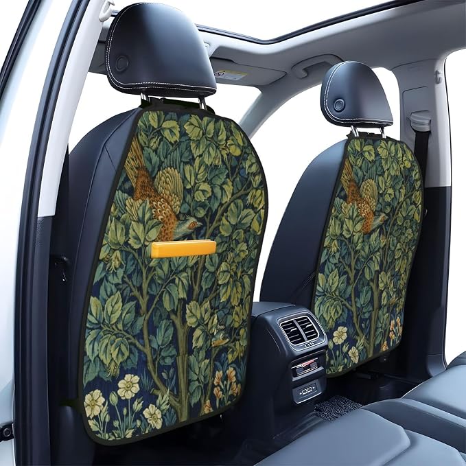 William Morris Cock Pheasant Car Seat Back Kick Protectors Kick Mats With Storage Pockets For Vehicles To Protect From Dirt Mud Scratches 2 Pack