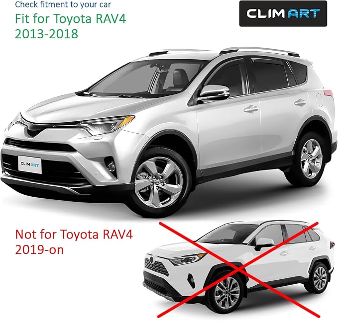 in-Channel Incredibly Durable Rain Guards Compatible with Toyota RAV4 2013-2018, Original Window Deflectors, Vent Window Visors, Vent Deflector, 4 pcs. - 613152