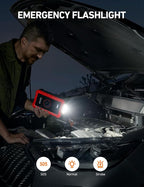 S8 Air Jump Starter with Air Compressor,3000A Peak Car Battery Jump Starter Portable (9.0 Gas/6.5L Diesel) with 150PSI Cordless Auto-Shutoff Tire Inflator, 12V Battery Charger Booster(Red)