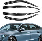 Rain Guards Compatible with Honda Civic Sedan 2022 2023 2024 2025 2026, Tape-on Durable Side Window Wind Deflectors, 2022-2026 Civic Rain Guard Black 6 PCS