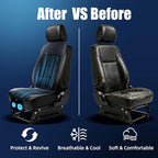 Cooling Car Seat Cover, Cooling Seat Covers For Cars Trucks, 2 Turbon Fans Auto On/Off 12V-24V 3-Speed Air Cooled Seat Cushion, Universal Fit for Summer Truck Office, Non-slip Breathable 3D Mesh