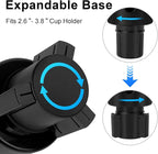 Car Cup Holder Expander, Large Cup Holder Extender for Car | Water bottle Holder Adapter with Adjustable Base Fits Yeti, Hydro Flask 24/32oz, Big Water Bottles in 3"-3.9", Black