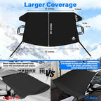 Windshield Cover for Ice and Snow,Heavy Duty 600D Oxford Fabric,Snow Windshield Cover for Car,Trucks, SUV,MPV,Van,Standard Winter Frost Hails Windshield Protector Blanket,X-Large,72/57Wx50D Inch
