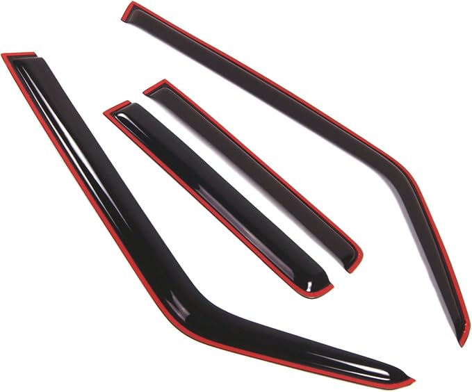 WD2-267i Dark Smoke 4 Pcs Set Window Visor (in-Channel) Deflector Rain Guard Compatible with 2006-2010 Jeep Commander