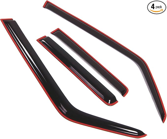 in-Channel Window Vent Visors Rain Guards Compatible with Jeep Commander 2006-2010 | Side Window Wind Deflectors Rain Shields | Smoke Tinted, 4 Pcs Set, DGWV-267i