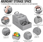 Car Seat Organizer- Backseat Car Organizer with 12 Storages Compartments and 2 Cup Holders, Organizers and Storage, Front Seat for Travel Kids,Pure Gray