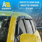 Extra Durable Window Deflectors Tape-On Window Visors Rain Guards Fit for Jeep Grand Cherokee 2011-2021, Sun Visors, Wind Vent for Shades, Exterior Car Accessories - 6pcs. AG0531