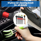 11PCS Car Detailing Brush Set, Soft Boar Hair Vehicle Interior Exterior Detail Cleaning Brush, Automotive Detailing Cleaner Kit for Wheel, Air Vent, Seat, Universal for Most Vehicles