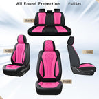 Seat Covers, Car Seat Covers Full Set, Rose Car Seat Cover, Driver Seat Covers Front Seats Rear Seat Cover, Luxury Car Seat Cushion,Leather Seat Cover Seat Protector Fit for Most Cars