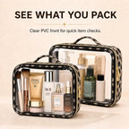 Clear Makeup Bags with Zipper, TSA Approved Travel Toiletry Bag,Clear Cosmetic Bag, Waterproof Make Up Bag for Women