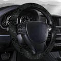 Steering Wheel Covers for Car, Truck, and SUV, Cute Non-Slip Breathable Elastic Steering Wheel, Car Accessories, Universal 15 Inch Leather Cover for Men Women Black Leopard Print