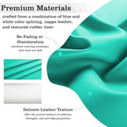 Car Leather Steering Wheel Cover - Panapi Material, Universal 14.5-15 Inch Leather Anti-Slip Breathable Auto Steering Wheel Covers for Men Women (Nappa Leather - Blue & White)