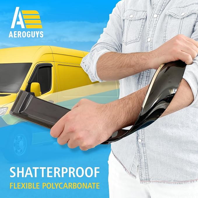 Extra Durable Window Deflectors Tape-On Window Visors Rain Guards Fit for Mercedes-Benz Sprinter 2019-2026, Sun Visors, Wind Vent for Shades, Exterior Car Accessories - 2 pcs. AG0989
