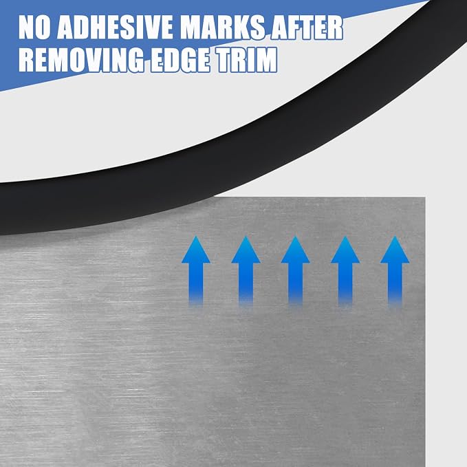 Rubber Edge Trim, Flexible Baby Proof Edge Protector, 1/4"(6mm) U Channel Edge Trim, Self-Adhesive Edge Guards for Plywood, Glass, Flexi-Glass, 10Ft, Black Color