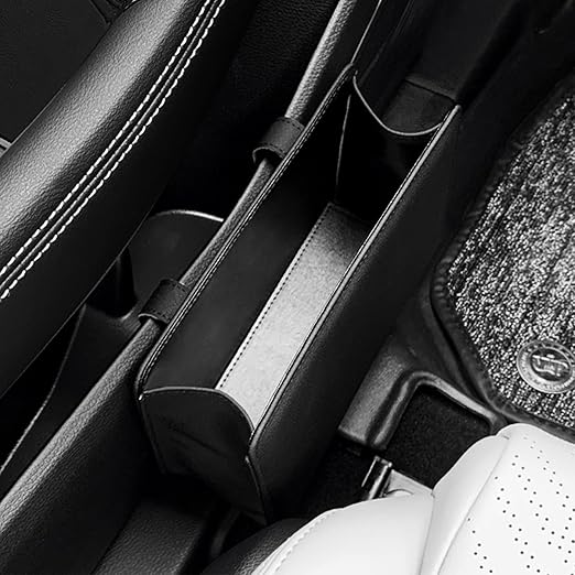 Car Trash Can, Leather Vehicle Trash Bin Car Dustbin Garbage Organizer Holder with 30 Pcs Trash Bags, Foldable Hanging Mini Cars Storage Bag Container for Auto, SUV (Black)