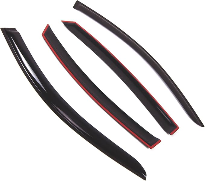 WD2-520 Dark Smoke 4 Pcs Set Window Visor (Outside Mount) Deflector Rain Guard Compatible with 2009-2017 Infiniti FX35 FX37 FX50 QX70